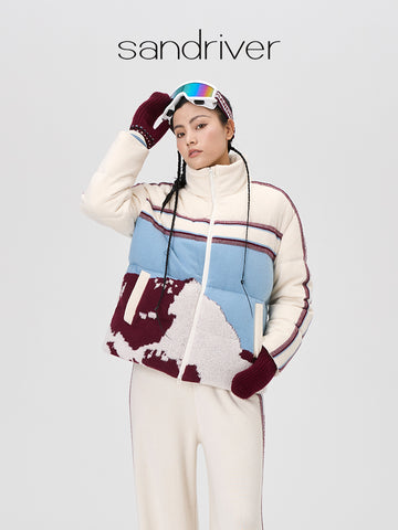 [Snow-Mountain Collection] Cashmere Jacquard Goose-Down Puffer Coat