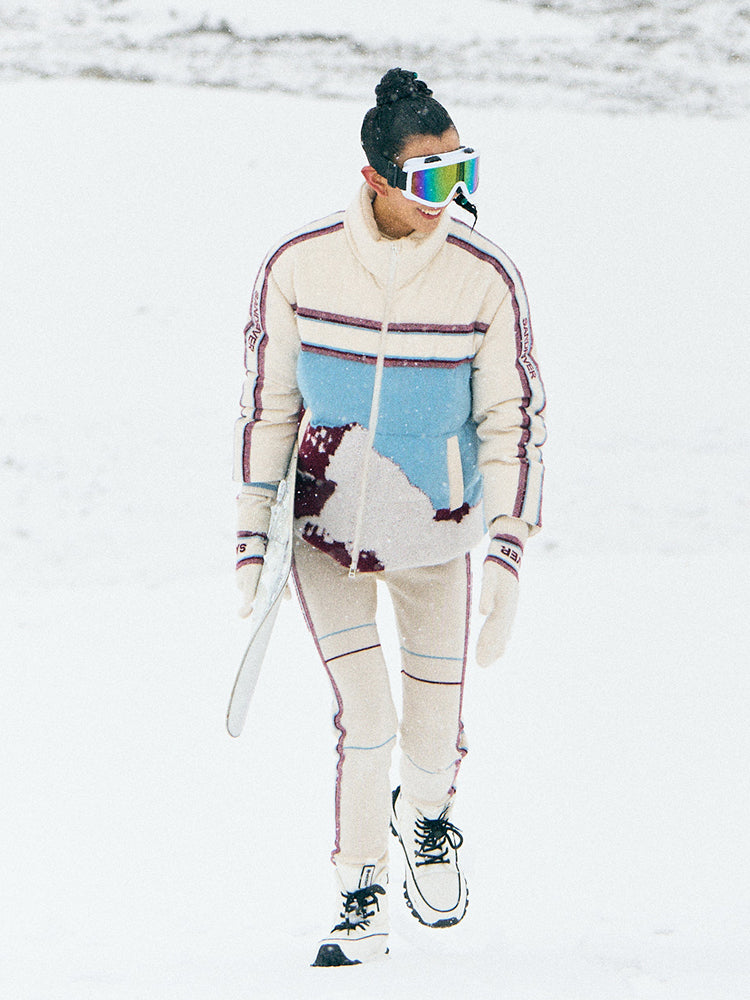 [Snow-Mountain Collection] Cashmere Jacquard Goose-Down Puffer Coat