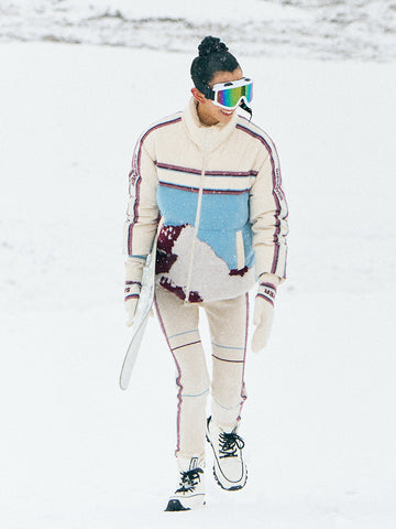 [Snow-Mountain Collection] Cashmere Jacquard Goose-Down Puffer Coat