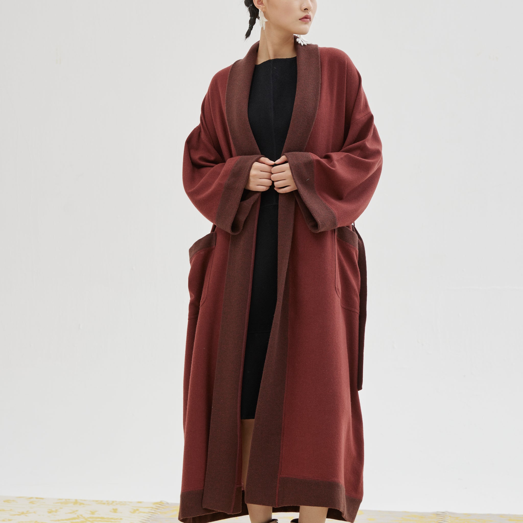 Cashmere wrap coat