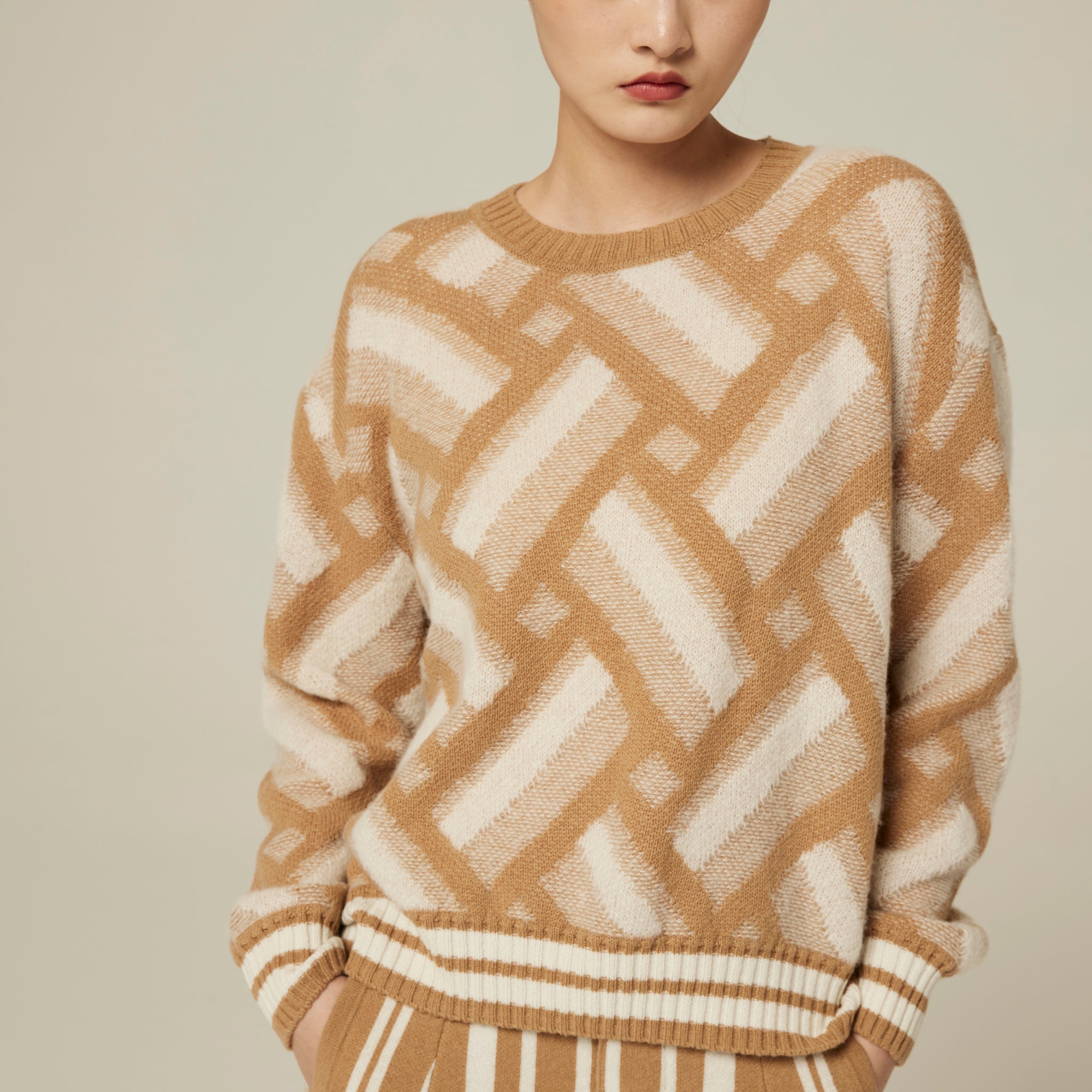 Women's crewneck silk-cashmere jumper