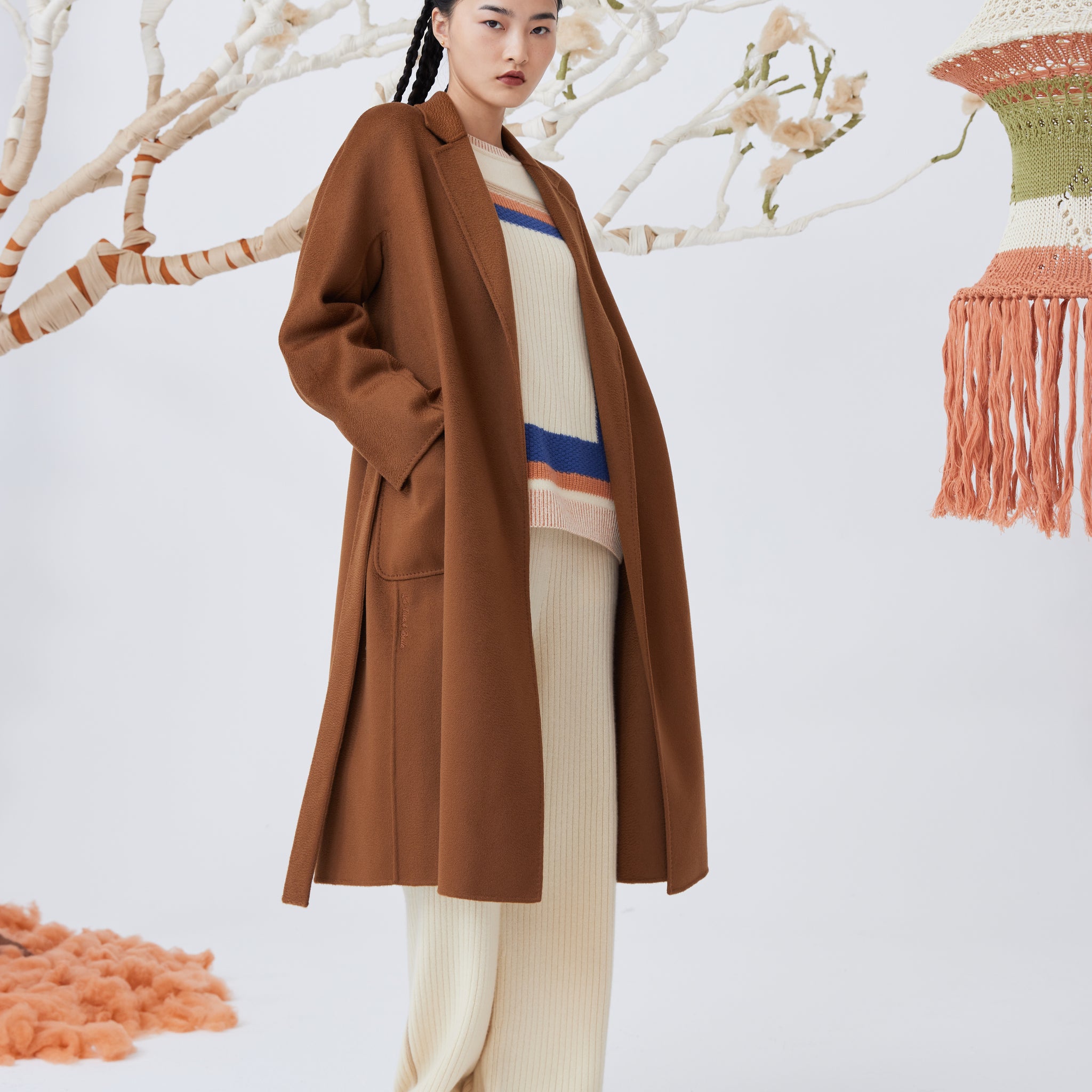 Women's heavy cashmere oversize coat