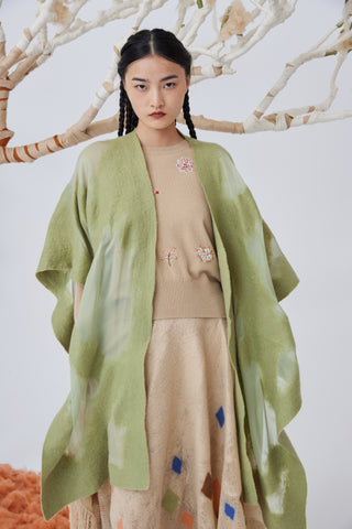 Handcrafted cashmere felting cloak