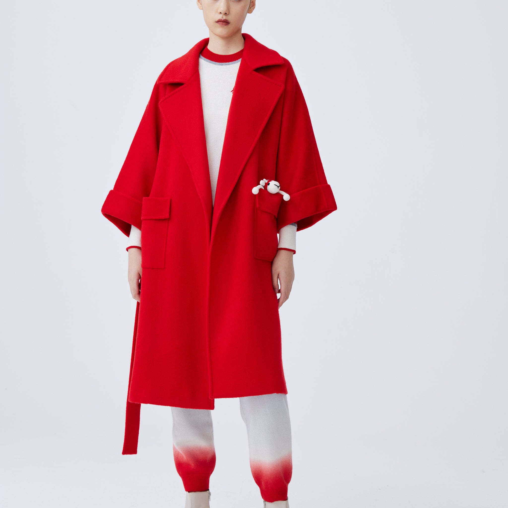 Women's double-layered cashmere coat
